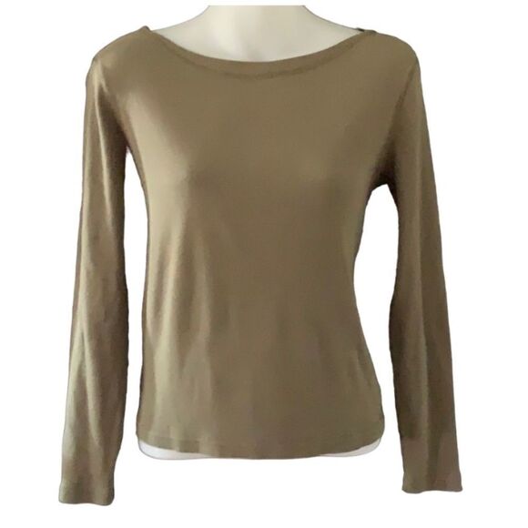 Jones New York Olive Green Ribbed Cotton Sweater – Petite Small - Picture 2 of 6